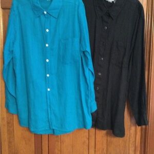 Bundle - 2 Chicos Design Linen Shirts, sz XL